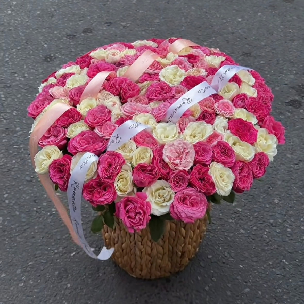 White and Pink Rose Bouquet | Белые и розовые розы